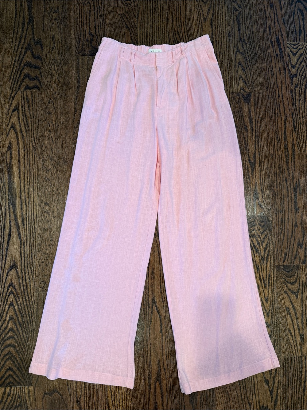 L*space Light Pink Wide-Leg Linen Blend Pants